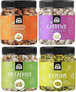 WONDERLAND Foods Premium Dry Fruits Combo Pack Almonds, Cashews, Pistachios, Raisins