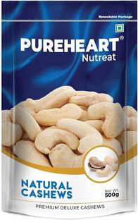 PUREHEART Natural Dry Fruit, Premium Kaju Whole Crunchy & Delicious Cashews
