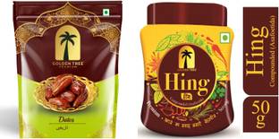 Golden Tree Buy Premium Organic Handpicked Dates| Khajoor |Khajur 500g & Get Hing 50g Free Dates