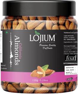 LOJIUM Premium Quality Dry California Almonds| Rich in Fiber(150g) Almonds