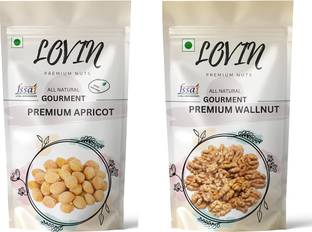 LOVIN 2 in 1 Dry fruits combo pack of Apricot, Walnuts (2 x 250 g) Apricots, Walnuts