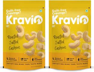 Kravio Combo Pack Roasted Salted Cashews 200 Gram (Pack of 2) Cashews