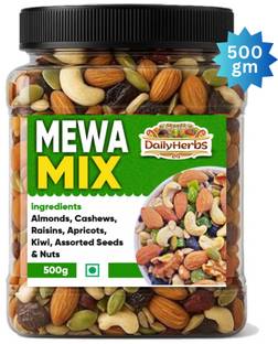 DAILYHERBS Mix Dry Fruit | Mewa Mix | 500gm |( AAA Almonds, Cashews, Raisins, Apricots, Dates, Kiwi, Gooseberry