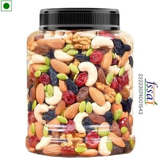 Plum Natural Mix Dry Fruit | Panchmeva | 500GM | JAR | Almonds, Cashews, Raisins, Dry Dates, Pistachios, Figs, Assorted Fruits & Nuts