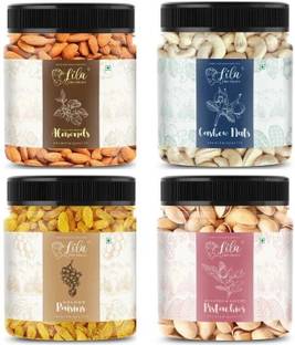lila dry fruits Premium Nutritious & Delicious Dry Fruits Combo Jar Pack 500gm each(2kg total) Almonds, Cashews, Pistachios, Raisins