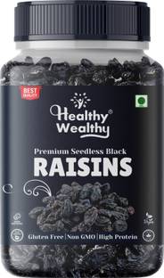 Healthy Wealthy Black Raisins Seedless | Kali Kishmish | Kali Dakh Raisins