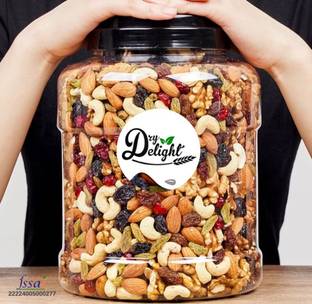 DRYDELIGHT Premium Mix dry fruit | 12+ Item in 1 Healthy snack pack | Almonds, Cashews, Pistachios, Raisins, Kiwi, Cranberries, Dry Dates, Assorted Seeds & Nuts