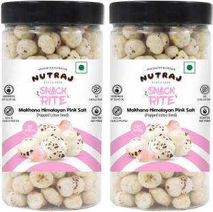 Nutraj Snackrite Himalayan Pink Salt Foxnut 140g (70g x 2), Roasted Makhana Olive Oil, Fox Nut