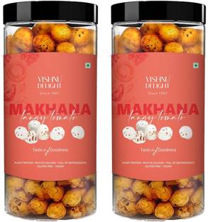 VISHNU DELIGHT Roasted & Flavored Tangy Tomato Makhana | Rich in Calcium - Gluten Free | Vegan Fox Nut