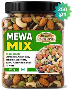 DAILYHERBS Mix Dry Fruit | Mewa Mix | 250gm |(AA+ Almonds, Cashews, Raisins, Apricots, Dates, Kiwi, Gooseberry