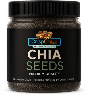 crispcraze Natural Raw Chia Seeds , Rich in Calcium, seeds| Chia Seeds (250 g) Assorted Seeds & Nuts
