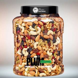 Plum Natural Mix Dry Fruit | Panchmeva | Nutmix | Mixed Dry Fruit | 250GM | JAR | Almonds, Cashews, Raisins, Dry Dates, Pistachios, Figs, Kiwi, Assorted Fruits & Nuts