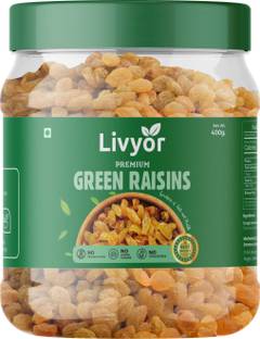 LIVYOR Premium Green Raisins | Kismish | Kismis Dry Fruits Raisins