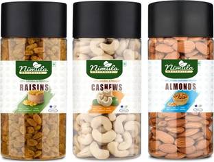 nimula Dry fruits Combo pack Healthy Dry fruits 100% Natural Badam kaju kishmish Cashews, Almonds, Raisins