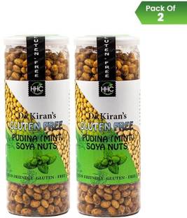 Dr. Kiran's Gluten Free Soya Nuts Pudina Flavour Healthy High In Protein Roasted Namkeen Soy Nuts