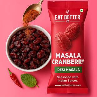 EAT BETTER CO Chatpata Cranberry - Pack of 4 | Healthy Snacks Spicy & Tangy Dried Cranberries Cranberries