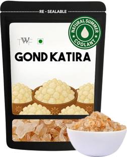 TWF Pure Gond Katira (Dried Edible Gum) | Tragacanth Gum | High Cooling Properties | Dried Gum