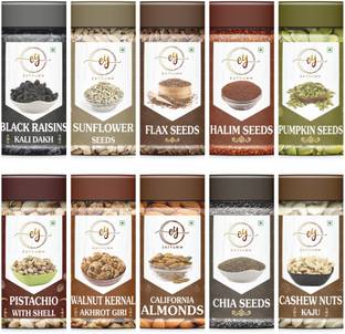 eatyumm Special Combo Of Nuts&Seeds|Combo of 10|Daily Use|Immunity Booster|ValuePack of Assorted Seeds & Nuts