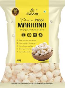 Shri Salasar Premium Raw Makhana 200g | Fox Nuts | Lotus Seeds | Healthy Superfood Snacks Fox Nut