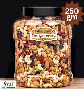 DAILYHERBS Mix Dry Fruit | Panchmeva | 250gm | AA Almonds, Cashews, Raisins, Apricots, Assorted Seeds & Nuts