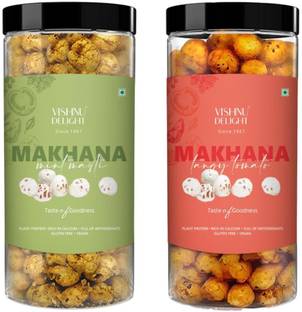 VISHNU DELIGHT Crunchy, Healthy, Tasty Mint & Tomato Twist Flavored Makhana Combo (180 g) Fox Nut