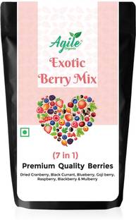 Agile Organic Berry Mix 400g | Dried Berries | Healthy Snacks | Antioxidants | Vegan Cranberries, Blueberry, Raspberries, Blackberry, Mulberries, Goji Berries, Black Currant