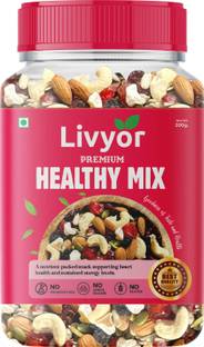 LIVYOR Healthy Mix Nuts, Seeds and Berries Combo | Super Nutritious Food | Dry Fruits Trail Mix with Seeds, Berries