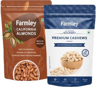 Farmley Dry Fruits Combo pack of Almonds Cashews| Kaju Badam (500g)