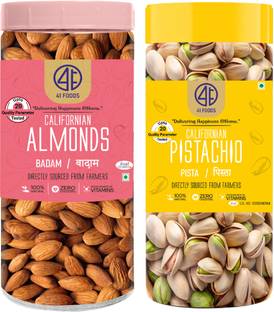 41 foods Dry fruits combo pack of Almonds Pistachios | pista badam (250x2) 500 GM Pistachios, Almonds