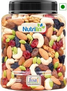 Nutrilin Mix Dry Fruits | Panchmeva | 500g | JAR | Almonds, Cashews, Raisins, Pistachios
