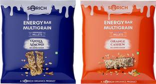 Sorich Organics Multigrain High Energy, Nutition, Daily Protein Snack Mini Bars Assorted Almonds