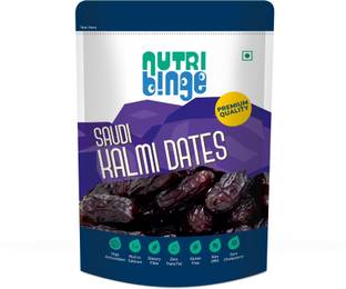 NUTRI BINGE Saudi Kalmi Dates, Natural Khajoor/Khajur, Soft and Chewy Dates