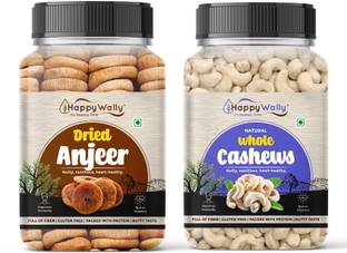 HappyWally Dry fruits Combo Pack of Almonds and Cashews 200gm Each | Almonds, Cashews