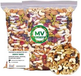 Mv platter Trail Mix 1kg Premium Mix Dryfruits Nuts Cashews, Walnuts, Amla, Apricots, Almonds, Figs