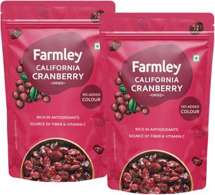 Farmley Premium California Whole Dried Cranberries 400g pack of 2 (Each 200g) Cranberries