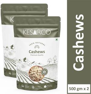 KESARCO 100% Natural Premium Whole Cashews , Kaju nuts, Gluten Free - 1 kg Cashews