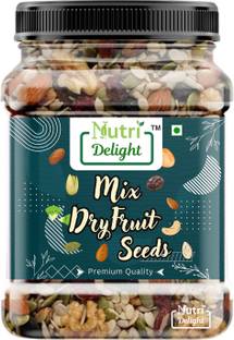 Nutri Delight Mixed Nuts, Seeds Organic Trail Mix DryFruit Nutmix with Seeds, Berries 500 gm Almonds, Apricots, Cashews, Figs, Dry Dates, Raisins, Kiwi, Assorted Seeds & Nuts