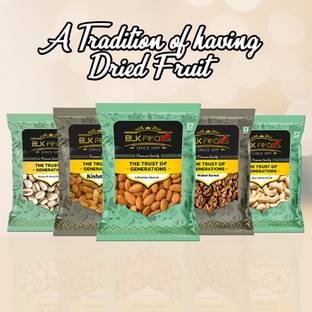 BLK FOODS Dry fruits combo pack of Healthy i Badam Kaju Pista Kishmish Akhrot (150g X 5 ) Cashews, Almonds, Pistachios, Walnuts, Raisins