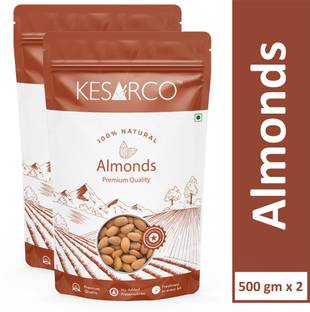 KESARCO 100% Natural Raw Almonds | Premium Badam Giri | Whole Almond Kernels 1 Kg Almonds