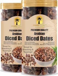 Golden Tree Premium Diced Dates, High Fibre, Energy Booster, Natural Soft Dry Khejur Dry Dates