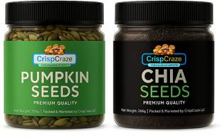 crispcraze Pumpkin Seeds 200g Combo Chia Seeds, Pumpkin Seeds (400 g, Pack of 2) Assorted Seeds & Nuts