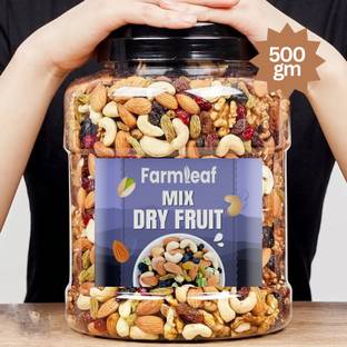 FarmLeaf Mix Dry Fruit | Mewa Mix | 500gm | Almonds, Cashews, Raisins, Dry Dates, Apricots, Gooseberry
