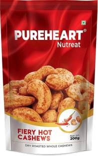 PUREHEART Roasted Spicy Fiery Hot Kaju Dry Fruit, Natural Premium Whole Nuts Cashews