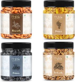 lila dry fruits Badam Akhrot Kishmish Kali Kishmis | Healthy and Tasty Perfect for Gifting Almonds, Walnuts, Raisins