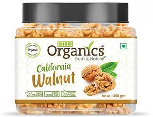 Hills Organics Premium Kashmiri Walnuts Kernels (Akhrot) – 200G | 100% Fresh & Natural Walnuts