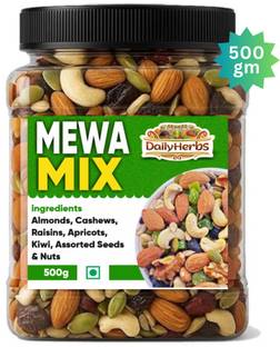 DAILYHERBS Mix Dry Fruit | Mewa Mix | 500gm |( AA+ Almonds, Cashews, Raisins, Apricots, Dates, Kiwi, Gooseberry