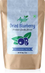 Agile Organic Whole Dried Blueberries 150g | Immunity Building | Naturally Dehydrated | Antioxidant & Vitamin Rich Blueberry