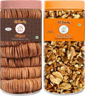 41 foods Dry fruits combo pack of Akhrot Anjeer 500GM Figs, Walnuts