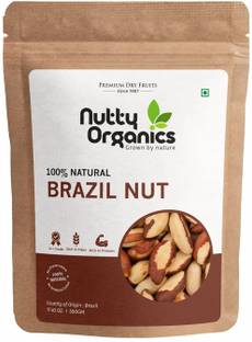 Nutty Organics Natural Brazil Nuts - (Grade A ++ Nuts, Premium Jumbo Size) Imported Brazil Nuts