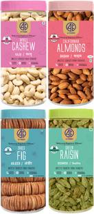 41 foods Dry fruits combo pack of Anjeer Badam Kaju Kishmish (150gm x 4) 600 GM Almonds, Cashews, Raisins, Figs